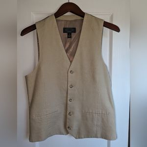 Pronto Uomo Men's Small Beige Linen Vest